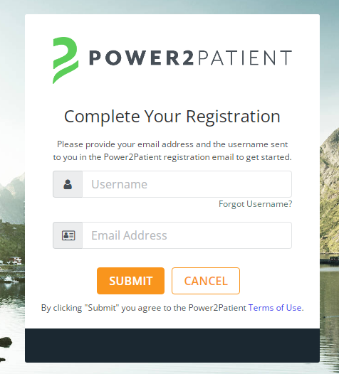 Set up a new patient portal account-